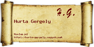 Hurta Gergely névjegykártya